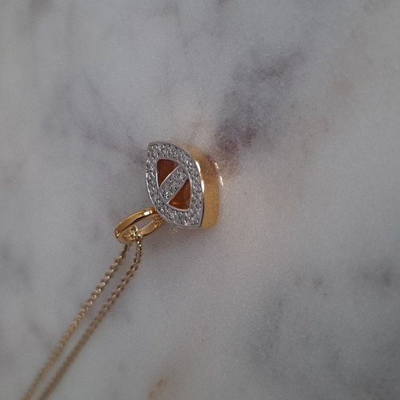 Monica Vinader Alphabet Evil Eye diamond necklace - Picture 3 of 15